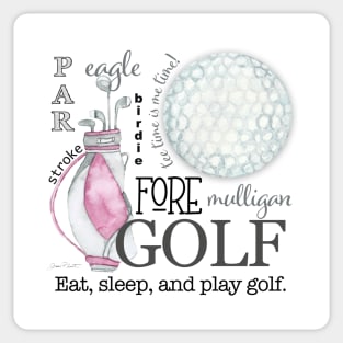 Pink Golf Art Sticker